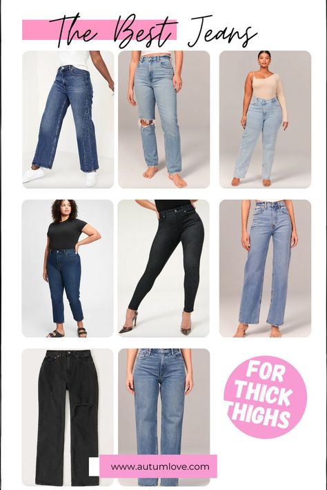 mom jeans for thick thighs best shein jeans for thick thighs best jeans for fat knees best agolde jeans for thick thighs small waist big thighs problem asos jeans for big thighs best jeans for big thighs uk best jeans for curvy women Loose Jeans For Thick Thighs, Pants For Thick Thigh, Wide Leg Jeans For Thick Thighs, Thick Thigh Jeans, Best Jeans For Big Thighs, Jeans For Wide Hips And Thighs, Best Curvy Jeans, Best Jeans For Thick Thighs, Thick Thigh Outfits Skirt