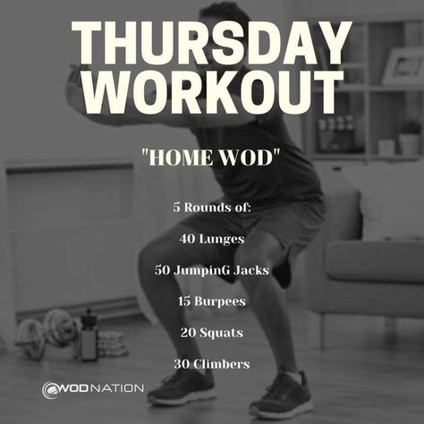 Wod Crossfit At Home, High Intensity Workout At Home, Home Wod, At Home Hiit, Home Hiit, Thursday Workout, Crossfit Workouts Wod, Crossfit Workouts At Home, Workout Fat Burning