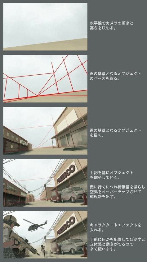 Perspective Drawing Architecture, Perspective Drawing Lessons, Concept Art Tutorial, Digital Painting Techniques, Perspective Art, Background Drawing, Perspective Drawing, Digital Painting Tutorials, Anime Drawings Tutorials