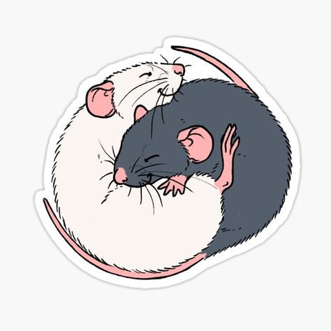 Rat Tattoo, Cute Rats, Decorate Notebook, Unique Sticker, Russian Blue, Stickers For Sale, Small Canvas, White Stickers, Coloring Stickers