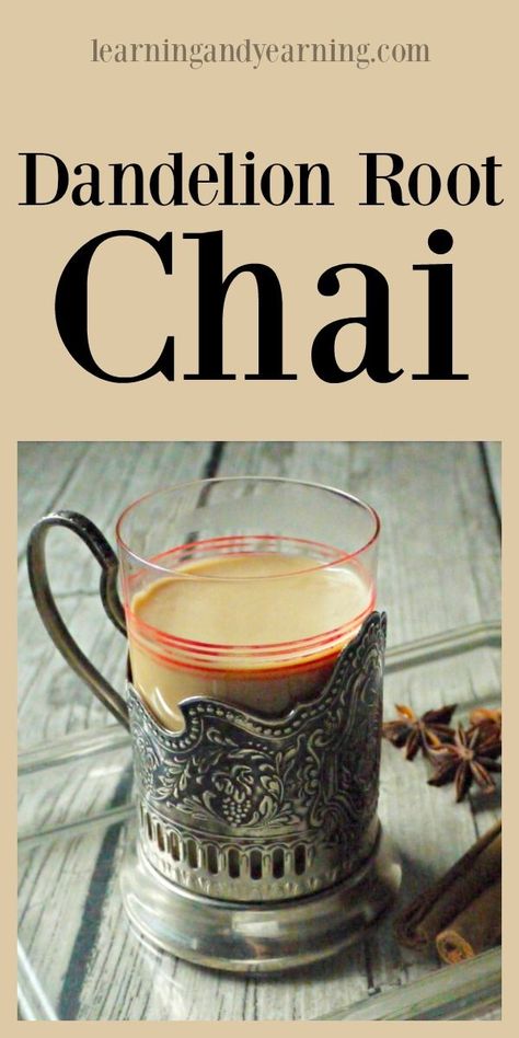 Dandelion root chai is a delicious way to get all the health benefits of dandelion and some amazing spices, without all that caffeine! Roasted Dandelion Root, Dandelion Benefits, Plats Healthy, Foraging Recipes, Foraged Food, Dandelion Root, Dandelion Recipes, Wild Edibles, Wild Food