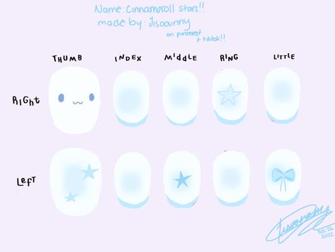 Cinamoroll Inspired Nails, Cinnamon Roll Inspired Nails, Cinnamoroll Nail Design, Cinnamonroll Sanrio Nails Short, Cute Cinnamoroll Nails, Sanrio Nail Art Simple, Cinnamonroll Nails Designs, Cinnamoroll Nails Simple, Cinamoroll Nails Simple