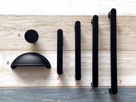 Black Cabinet Pull Handle Knobs Matte Black Cup Drawer Pulls | Etsy Australia Matte Black Kitchen Hardware, Black Kitchen Knobs, Cup Drawer, Cup Drawer Pulls, Yellow Cabinets, Matte Black Kitchen, Leather Drawer Pulls, Wardrobe Door Handles, Kitchen Drawer Pulls