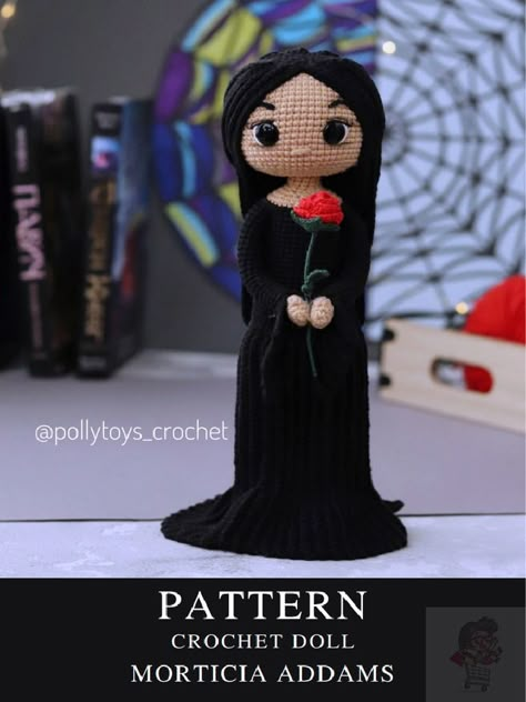 Fingerless Gloves Crochet Pattern, Crochet Case, Fall Crochet Patterns, Morticia Addams, Crochet Bee, Pola Amigurumi, Crochet Fingerless Gloves, Crochet Cross, Halloween Crochet