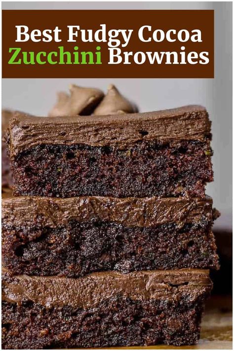 Indulge guilt-free with these fudgy, double chocolate zucchini brownies! This easy zucchini brownies recipe will have you reaching for seconds. Discover the best zucchini brownies recipes and healthy zucchini desserts for a satisfyingly sweet experience. Explore our collection of easy zucchini dessert recipes, including chocolate zucchini desserts with low calories, and find your new favorite treat. Don't miss out on this delightful zucchini dessert adventure! Zucchini Brownies Recipes, Easy Zucchini Brownies, Zucchini Dessert Recipes, Homemade Brownies From Scratch, The Best Fudgy Brownies, Zucchini Dessert, Best Fudgy Brownies, Perfect Brownie Recipe, Zucchini Desserts