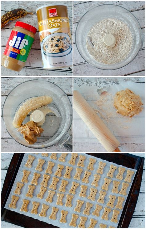 3-Ingredient Puppy Treat Recipe - Crafty Morning 3 Ingredient Dog Treats, Dog Biscuit Recipes, Easy Dog Treats, Healthy Dog Treats Homemade, Dog Treats Homemade Recipes, Food Dog, Diy Dog Treats, Puppy Treats, Healthy Dog Food Recipes