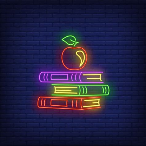 School textbooks neon sign Free Vector | Free Vector #Freepik #freevector #school #books #education #light School Textbooks, Neon Sign Art, Neon Words, Custom Neon Lights, New Retro Wave, Wallpaper Iphone Neon, Neon Logo, Neon Design, Neon Aesthetic