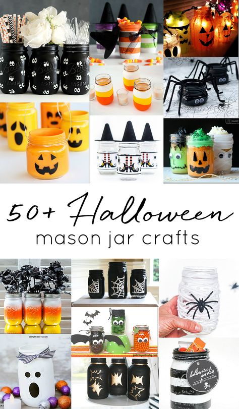 Halloween Mason Jar Crafts, Halloween Mason Jars Diy, Mason Jar Halloween Crafts, Fall Mason Jar Crafts, Halloween Jars, Crafts Love, Halloween Mason Jars, Fall Mason Jars, Mason Jar Projects