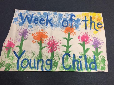 Artsy Thursday Week Of The Young Child, Week Of The Young Child Crafts, Week Of The Young Child Ideas, Week Of The Young Child, Painting Spring Flowers, Daycare Art, Prek Art, April Activities