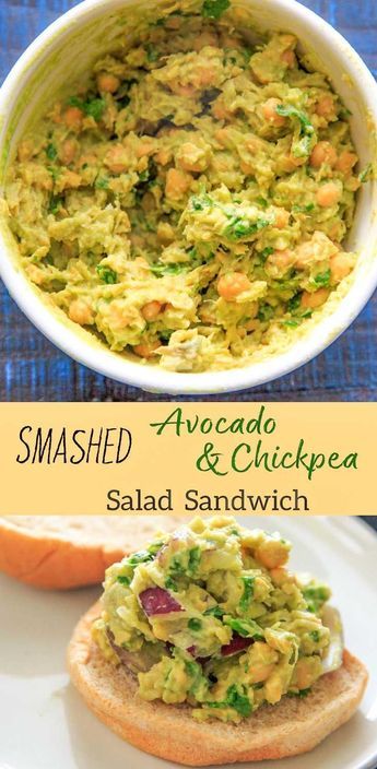 Avocado Chickpea, Sandwich Vegetarian, Chickpea Salad Sandwich, Avocado Dessert, Vegan Ideas, Smashed Avocado, Watermelon Sugar, Chickpea Recipes, Salad Sandwich