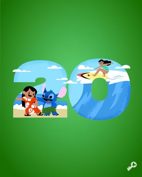 Disney Movie Insiders on Instagram: "20 years ago today, we went on a Hawaiian roller coaster ride. Happy anniversary to Lilo & Stitch!" Hawaiian Roller Coaster Ride, Lilo And Stitch 2002, Lilo And Stitch Movie, Disney Font, Roller Coaster Ride, Numbers Font, Disney Lilo, Disney Movie, Movie Art