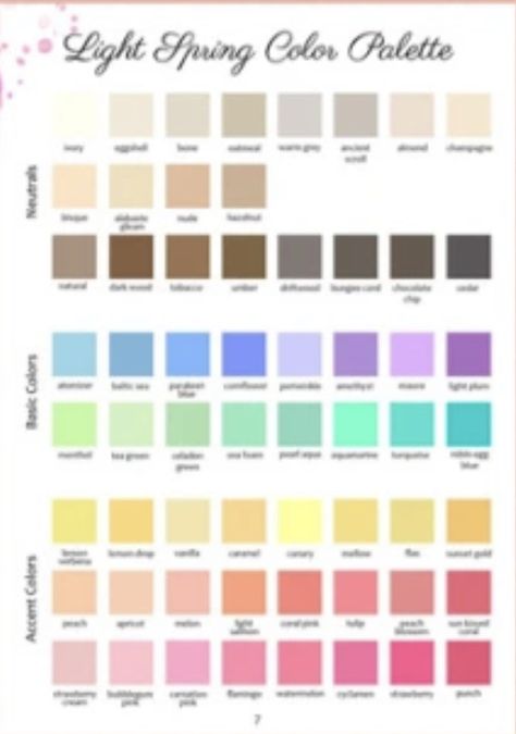 Light Spring Nail Colors, Light Spring Palette, Light Spring Color Palette, Light Spring Colors, Color Seasons, Spring Palette, Spring Color Palette, Spring Nail Colors, Color Me Beautiful