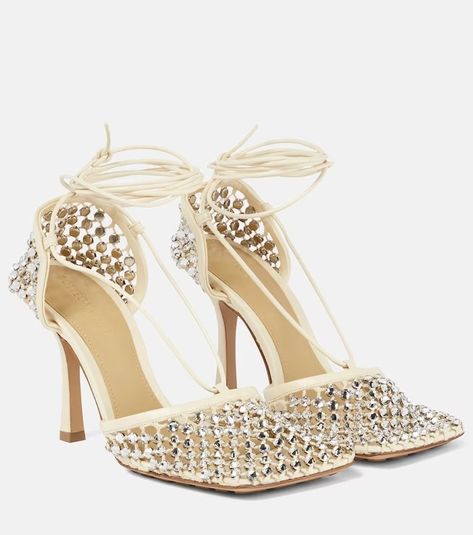 Designer Shoes for Women | Shop at Mytheresa Bottega Heels, Bottega Shoes, Bottega Veneta Heels, Ballroom Dance Shoes, Sparkle Heels, Mesh Heels, New Bottega, Crystal Sandals, Rhinestone Shoes