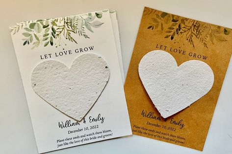 Flower Seed Paper Wedding Favors Eco Friendly Love Grows - Etsy Seed Paper Wedding Favors, Plantable Cards, Seed Paper Favors, English Daisy, Corn Poppy, Sweet Alyssum, Flower Seed Paper, Memorial Favors, Wildflower Seed Paper