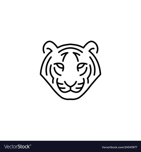 White tiger head logo icon line outline ... Tiger Outline, Tiger Sketch, Russian Tattoo, Disney Silhouettes, Tiger Paw, Tiger Logo, Spine Tattoo, Tiger Face, Ad Logo