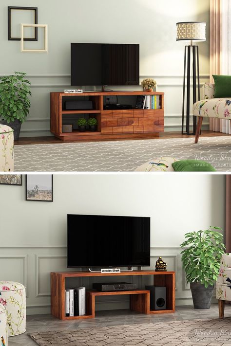 Tv Table Ideas Small Spaces, Tv Wooden Stand, Living Room Tv Table Ideas, Television Table Ideas, Tv Table Wood, Simple Tv Stand Design, Wooden Tv Table Ideas, Tv Unit Table, Television Stand