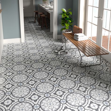 Looking for the perfect vintage tile for your space? Look no further than the Palma Grey Patterned Porcelain Tile. These shabby chic porcelain tiles feature an all over intricate pattern when fitted together creates a larger print. Ideal for adding a little character to your interior. Grab 10% off your first order. FREE delivery with orders over £500. Available in 4 patterns. 🔗 Tap the link in the bio to shop now or order a free sample! #victoriantiles #homeinspiration #gotiles #HomeRenova... Brick Ceramic Tile, Kitchen Floor Tiles, Studio Bathroom, Matte Porcelain Tile, Victorian Tiles, Brick Tiles, Tableau Art, Italian Kitchen, Simple Bathroom