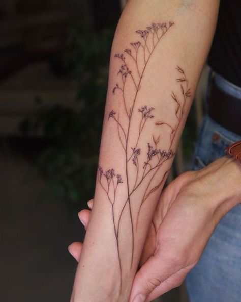 Tattoos To Cover Scars, Branch Tattoo, Wildflower Tattoo, Wild Tattoo, Flower Tattoo Arm, Forearm Tattoo Women, Botanical Tattoo, Jewelry Tattoo, Dainty Tattoos