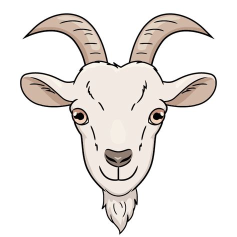 Cartoon Goat Drawing Easy, How To Draw A Goat, Goat Drawing Sketch, Goat Face Drawing, Goat Drawing Easy, Head Cartoon Drawing, Goat Head Drawing, Goat Cookies, Cute Goat Drawing