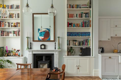 Victorian Terrace Dining Room, Victorian House London, Victorian Terrace Kitchen, Small Flat Interior, Victorian Terrace Interior, Terrace Kitchen, House In London, Internal Courtyard, Flat Interior