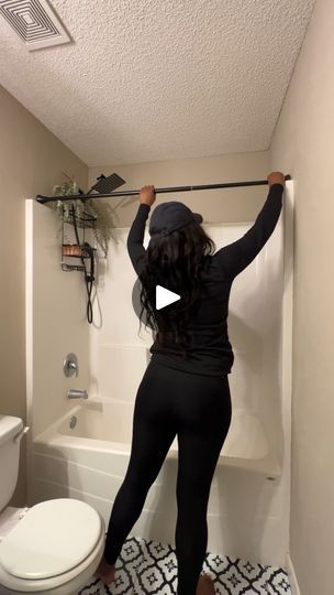 4M views · 29K reactions | Getting there with this bathroom makeover y’all😭 🖤! #CreativeDecor #CreativeGenius #InteriorDesign #DecorInspiration #RoomMakeover #DIY #FreshStart #FloralDesign #CreativeDecor #HomeDecor #ikeacloset #dreamcloset #ikeapax #ikeapaxwardrobe #diycloset #hometakestime #minimalarchive #inspiremeneutral #makemyhome #HollywoodRegencyHomeStyle #viralvideoシ #trendingreels #fypシ゚ | Hollywood Regency Home Style Bathroom Window Curtain Ideas, Double Shower Curtain Ideas, Bathroom Shower Curtain Decor, Bathroom Curtain Ideas, Fancy Shower Curtains, Bathroom Shower Curtain Ideas, Bathroom Decor Shower Curtains, Double Shower Curtain, Luxury Shower Curtain