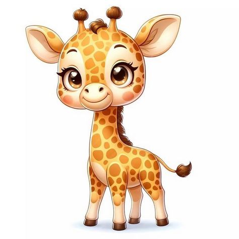 Wacky Wildlife: Clipart Animal Illustration Compilation Cute Giraffe Drawing, Giraffe Clipart, Cute Safari Animals, Giraffe Cartoon, Colorful Animal Paintings, Giraffe Drawing, Giraffe Illustration, Animal Caricature, Puppy Portraits