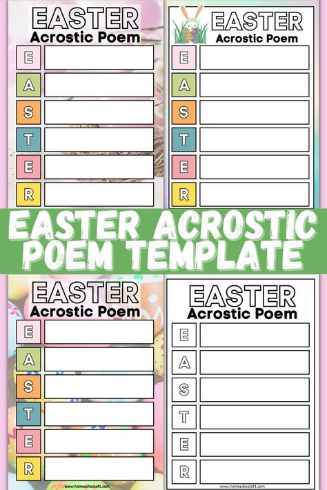 Easter is a great opportunity to add a bit of fun to the classroom (or homeschool in our case!). I have put together some Easter acrostic poem templates for you to enjoy. We always have so much fun playing with acrostic poems, they are perfect for kids of any age too! These acrostic poem templates all spell out Easter, but you don’t need to just write an Easter poem! Acrostic Poem Template, Third Grade Fractions, Easter Poems, Acrostic Poems, Poem Template, Easter Worksheets, Free Word Search, Easter Activities For Kids, Acrostic Poem