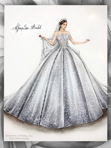 Dress Illustration Design, Wedding Dress Drawings, Christian Wedding Gowns, Wedding Dress Illustrations, Digital Dress, Wedding Dress Sketches, Fashion Design Books, Fashion Illustrations Techniques, Dress Illustration