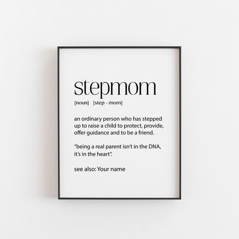 Letters To Loved Ones, Mom Presents, Mom Definition, Bonus Mom Gifts, Framed Letters, Step Mum, Modern Names, Bonus Mom, Step Mom Gifts