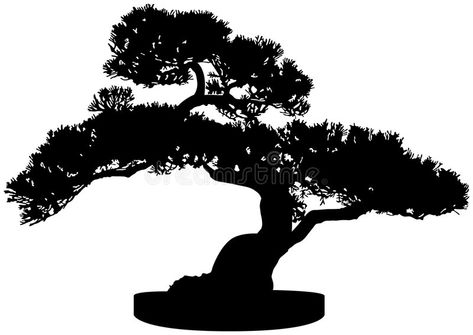 Bonsai Tree Silhouette. Black Miniature Bonsai Tree Silhouette , #AD, #Tree, #Bonsai, #Silhouette, #Miniature, #Black #ad Japan Tree, Tree Graphic Design, Easy Hand Drawings, Japanese Tree, Tree Mural, Wishing Tree, Laser Art, Linocut Art, Bonsai Art