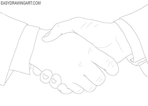 м Hands Tutorial Step By Step, People Shaking Hands Drawing, Handshake Drawing, People Shaking Hands, How To Draw People, Hands Tutorial, Shaking Hands, Draw People, Drawing Easy