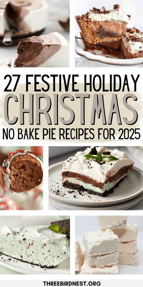 No-Bake Holiday Magic: 27 Holiday Desserts You Can Make Without an Oven - This Little Nest No bake Christmas desserts you'll love this season. Make these easy Christmas pies on the go for your Christmas dinner menu or for Christmas parties.  no bake Christmas pie, no bake holiday dessert, quick and easy desserts for holidays. no bake treats. No Bake Christmas Pie, Christmas Pie Ideas, Easy Christmas Pies, Quick Holiday Desserts, No Bake Christmas Desserts, Truffles No Bake, Christmas No Bake, No Bake Desserts Easy, Divine Recipes