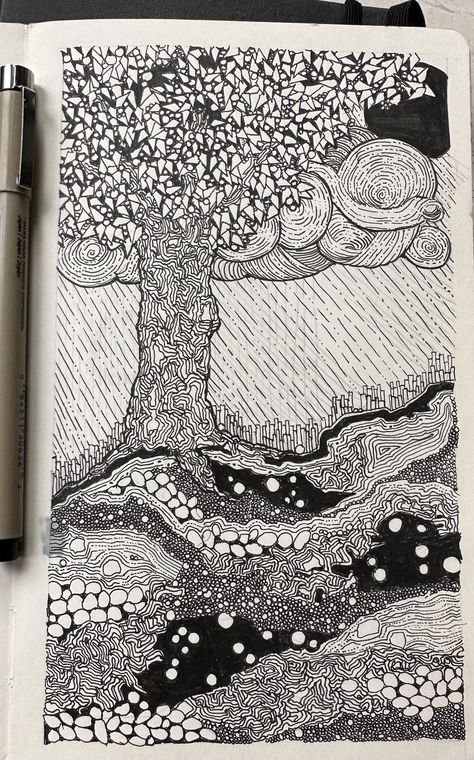 #draw, #sketch, #doodle, #Art, #interpretive landscape, #drawing, #penandink, #micron, #zentangle art Micron Drawing, Pen Art Doodle, Micron Pen Art, Pen Doodles, Micron Pen, Doodle Ideas, Pencil Sketches, Draw Sketch, Zentangle Drawings