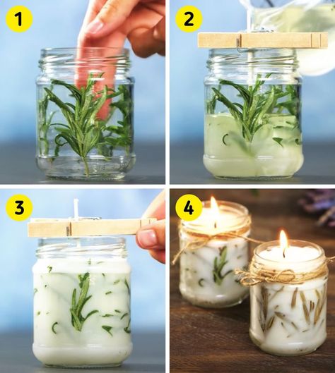 Diy Candles With Herbs, Containers For Candle Making, Make Own Candles, Organic Candle Making, Hosting A Candle Making Party, Paraffin Wax Candles Diy, Candle Making With Molds, How To Make A Candle Diy, How To Decorate A Candle