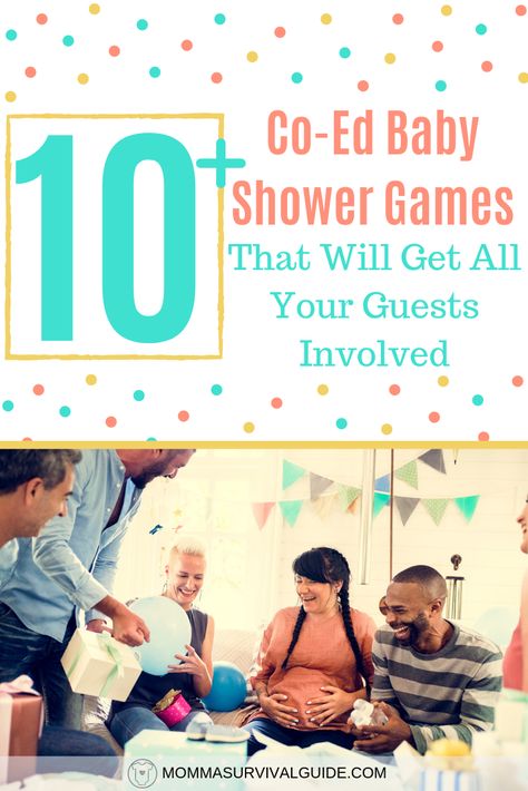 Nowadays, it's popular for men and women to attend the baby shower. This can make things a little more stressful when planning entertainment for the shower. Don't stress, because with this list, you’ll find it’s the perfect way to entertain large groups of both men and women and get them to all join in on the fun, and the best news is, most of these ideas don’t require much planning either! #babyshower #babyshowergames #coedbabyshower Coed Baby Shower Games For Large Groups, Baby Shower With Men And Women, Men Baby Shower Games, Baby Shower For Men, Co-ed Baby Shower Games, Baby Shower Game Ideas, Baby Shower Cupcakes For Girls, Baby Shower Games Coed, Games For Men