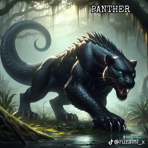 Cat Beast, Displacer Beast, Panther Art, Dark Creatures, Dragon Artwork Fantasy, Ghibli Artwork, Big Cats Art, Fantasy Beasts, Fantasy Creatures Art