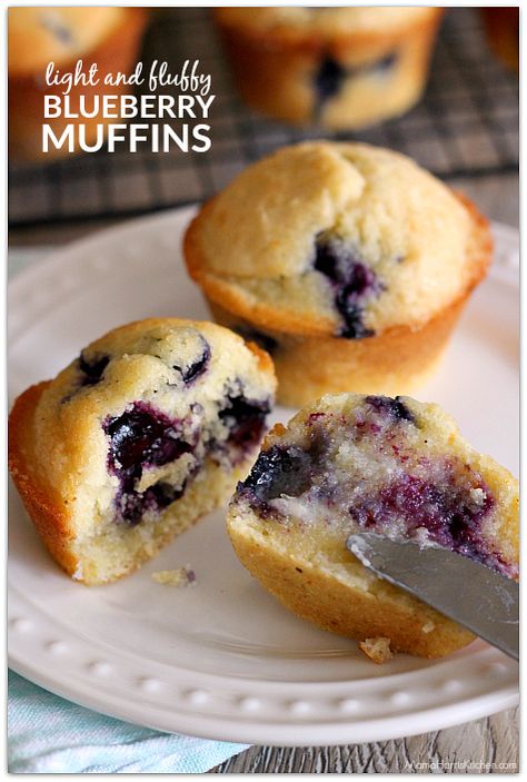 Light and Fluffy Blueberry Muffins | Mama Harris' Kitchen Fluffy Blueberry Muffins, Homemade Blueberry Muffins, Berry Muffins, Blueberry Bread, Grab And Go Breakfast, Blueberry Muffins, Muffin Cups, Blue Berry Muffins, Muffin Pan