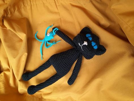 Black cat plush as birthday gift, Cat stuffed animal as black fall decor, Crocheted Black Cat 10 inches by StudioHappyToys on Etsy Black Fall Decor, Coraline Cat, Octopus Stuffed Animal, Black Cat Plush, Teenage Room Decor, Cat Stuffed Animal, Blue Octopus, Teenage Room, Crochet Octopus