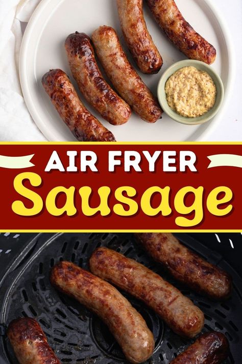 Once you try this air fryer sausage, you'll never cook it another way! In just 20 minutes, you'll have juicy, crispy, perfectly-cooked sausages! British Bangers, Pie And Peas, Air Fryer Sausage, Pork Breakfast Sausage, Pork Sausages, Italian Sausages, Fried Sausage, Cooks Air Fryer, Sausage Links