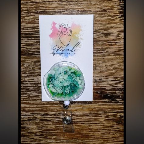 One Of A Kind Handmade Resin Badge Reel. Resin Badge Reel, Resin Badge, Key Card Holder, Badge Reel, Card Holders, Card Holder, Key, Green, Color