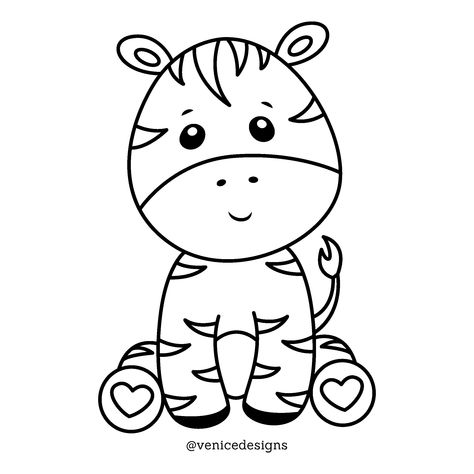 Baby Zebra Cartoon Outline Clip Art Baby Animals Activities, Zebra Outline, Safari Animals Coloring Pages, Jungle Wildlife, Cartoon Outline, Zebra Clipart, Zebra Cartoon, Baby Jungle Animals, French Flashcards