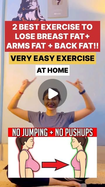 Sheetal Bhitiria on Instagram: "Try this exercise to lose breast fat , arms fat and back fat !!!   #weightloss #weightlossjourney #weightlossmotivation #weightlosstips #weightlossinspiration #weightlossinspiration #fatloss #fatlosscoach #fatlossjourney #fattofit #fattofitfromhome #workout #exercise #fitnessmotivation #fitness #fitnesscoach #bellyfat #bellyfatburner #exercise #fitnessmodel #trending #viral #trending #trendingreels #instagram #reelitfeelit #reelkarofeelkaro #reelinstagram #viralvideos #viralworkouts #transformation" Breast Reduction Exercise, Lose Breast Fat, Back Fat Exercises At Home, Breast Exercise, Back Fat Exercises, Bust Workout, Fat Arms, Back And Shoulder Workout, Easy At Home Workouts