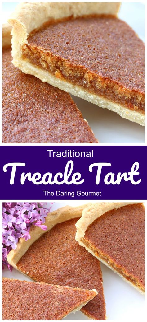 Traditional Treacle Tart Treacle Tart Recipe, Daring Gourmet, Treacle Tart, Famous Desserts, British Desserts, British Things, English Christmas, Pastry Crust, British Bake Off