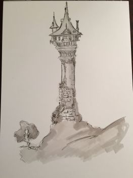 Rapunzel Drawing, Rapunzel's Tower, Tangled Tower, Castle Sketch, Tower Drawing, Rapunzel Tower, Castle Drawing, Disney Canvas Art, Disney Canvas