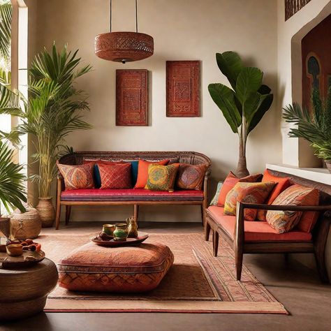 Affordable Indian Home Decor: Transform Your Space on a Budget Indian Sitting Room Ideas, Indian Vintage Home Decor, Indian Sitting, Creative Wall Decor Ideas, Indian Living Room Decor, Interior Design Indian, Indian Living Room, Living Room Decor On A Budget, Drawing Room Decor