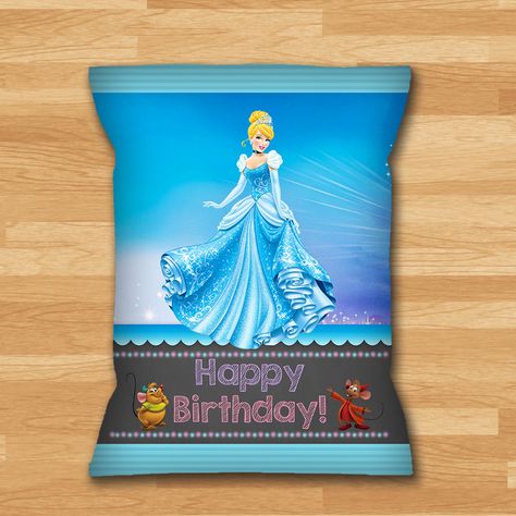 CINDERELLA CHIP BAG LABEL - CHALKBOARD - CINDERELLA SNACK LABEL - DISNEY PRINCESS CHIP LABEL - CINDERELLA BIRTHDAY PARTY PRINTABLE 100442 Star Wars Party Favors, Star Wars Valentines, Cinderella Birthday Party, Cinderella Cake, 5 Birthday, Bag Label, Cinderella Party, Cinderella Birthday, Birthday Party Printables