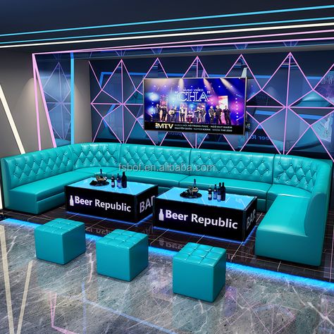 KTV sofa custom bar home corner U shaped box European-style special luminous coffee table combination beer shop night club sofa https://m.alibaba.com/product/1600429710857/KTV-sofa-custom-bar-home-corner.html?__sceneInfo={"cacheTime":"1800000","type":"appDetailShare"} Curved Booth Seating, Coffee Table Chair, Carved Coffee Table, Hotel Design Architecture, Coffee Table With Chairs, Club Sofa, Home Corner, Beer Shop, Western Restaurant