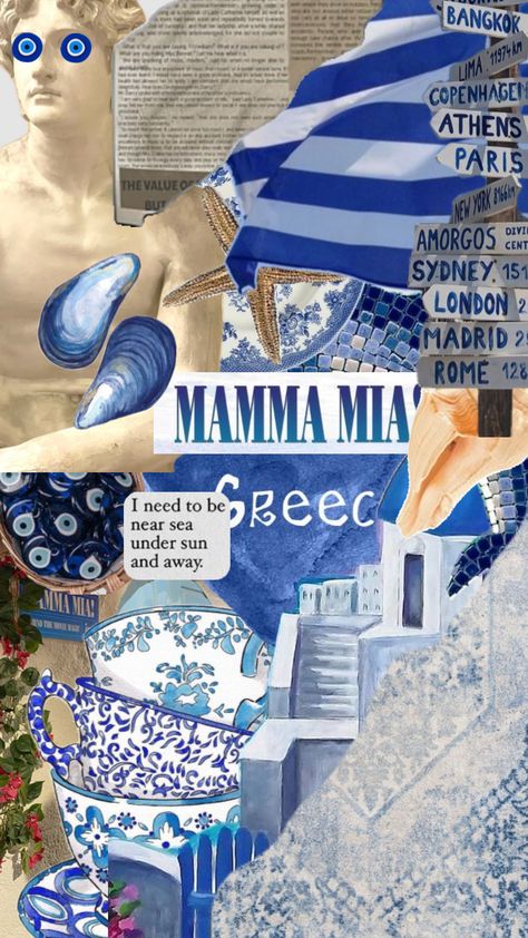 Greece aesthetic collage Greece Collage, Greece Aesthetic, Aesthetic Collage, Greece, Collage