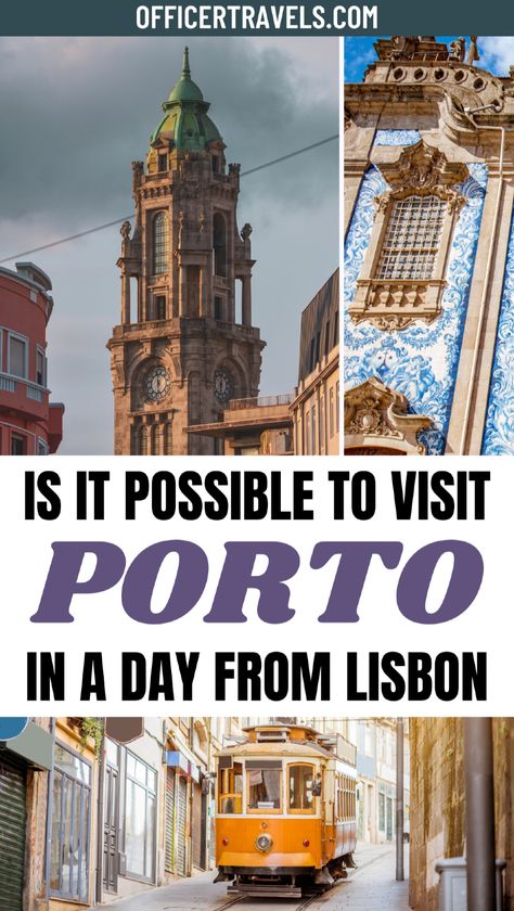 Discover how to make the most of a day trip from Lisbon to Porto. From beautiful train stations to stunning viewpoints, this guide covers all the must-see spots. Explore the best of Portugal with ease and confidence. Portugal Train, Portugal Destinations, Porto Travel Guide, Portugal Tourism, Day Trips From Porto, Best Places In Portugal, Lisbon Restaurant, Lisbon Portugal Travel, Portugal Cities