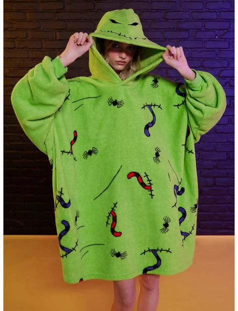 The Nightmare Before Christmas Oogie Boogie Fuzzy Oversized Hoodie Cool Clothes For Girls, Oogie Boogie Costume, The Nightmare Before Christmas Oogie, Green Shirt Outfits, Nightmare Before Christmas Oogie Boogie, Girls Loungewear, Nightmare Before Christmas Wallpaper, Town Outfits, Cool Clothes